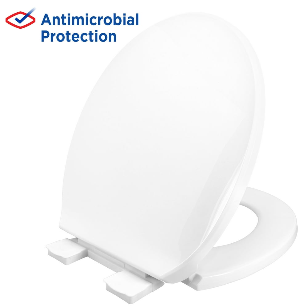 Clorox Antimicrobial Round Stay Fresh Scented Plastic Toilet Seat with
