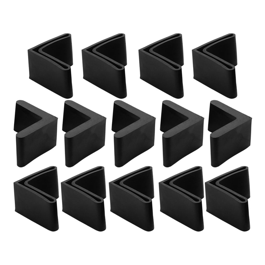 Furniture Rubber L Shaped Foot Leg Cover Corner Protector Pads Black Furniture Rubber L Shaped Foot Leg Cover Corner Protector Pads Black 14pcs