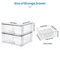 thumbnail image 3 of Sindcom 2 Pack Large Stackable Storage Drawers,Easily Assemble Clear Acrylic Makeup Organizer, Bathroom Closet Undersink Organizers, Plastic Storage Bins for Cabinet, Pantry, Medicine Organization, 3 of 7