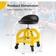 thumbnail image 3 of S AFSTAR Shop Stool with Wheels,Height Adjustable Garage Stool with 4 Universal Wheels & Tool Tray, 330 LBS Capacity, Heavy Duty  Chair Seat Rolling Mechanic Stool for Garage Workshop (Yellow), 3 of 9