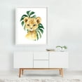 thumbnail image 2 of Lion, Jungle Animals, Safari Animals, Palm Leaves, Gender Neutral Nursery - Illustration Watercolor Animal Wildlife Jungle Monstera Tropical White Framed Wall Art Print 6 x 8 inches, 2 of 3