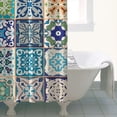 thumbnail image 4 of Multicolor Ethnic Geometric Patchwork Pattern Shower Curtain 36"x72" ,Bathroom Decorative Shower Curtains Set with 12 Hooks,Modern Waterproof Washable Shower Curtain, 4 of 6