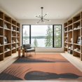 thumbnail image 2 of ODIKA 9'x12' Warm Earth Tones Mountain Scene Washable Area Rug Tranquil Landscape with Forest and Lake View for Dining Room, Basement, Large Office, Non-Slip Chair-Friendly, 2 of 7
