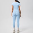 thumbnail image 4 of Telankuip 2 Piece Workout Sets for Women Solid Color Slim Fitted Breathable Athletic T-Shirt and High Waist Leggings Stretchy Comfy Seamless Yoga Running Gym Outfits 2026 Sky Blue L, 4 of 5