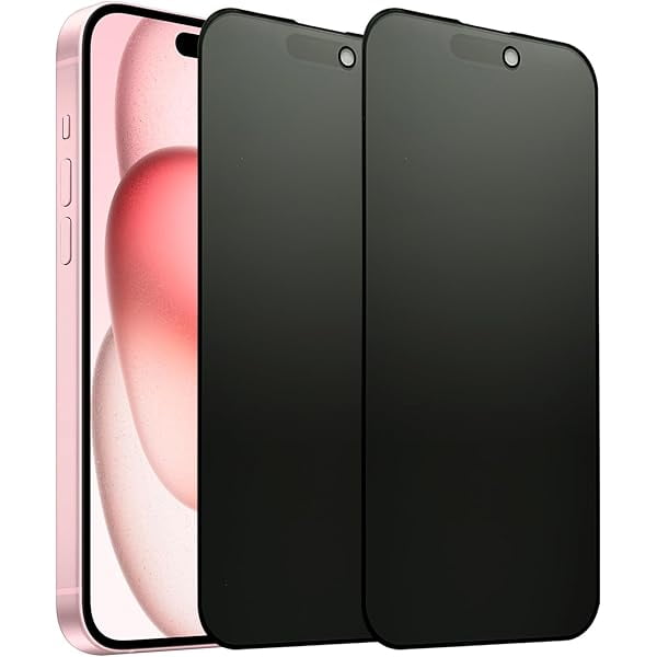wonima44 2 Pack Matte Privacy Screen Protector for iPhone 15 / iPhone 16 6.1 Inches, Anti-spy Anti-glare Eye Protection Scratch Resistant Tempered Glass Film, Full Coverage, Smooth & Sensitive Touch