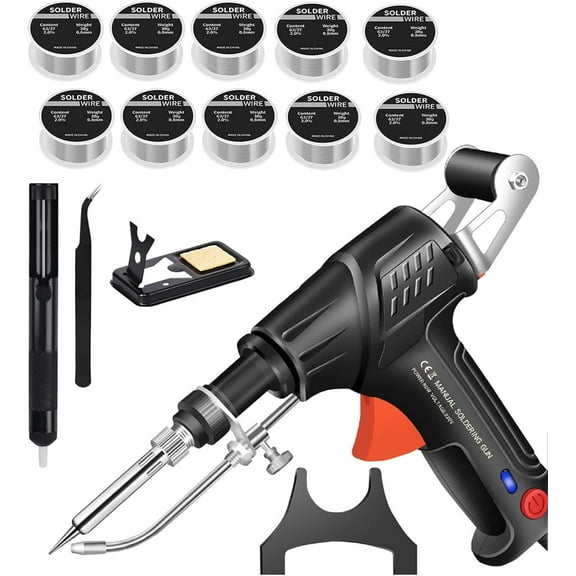 Welding Gun, Internally Heated Industrial Welding Tools, Suitable for Copper Soldering Points on Electronic Product Circuit Boards (1 Set 10 Tin Coils)