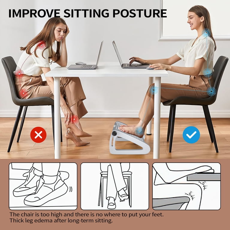 YUWENUS Adjustable Foot Rest with Massage Rollers photo 2