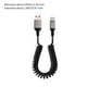 thumbnail image 3 of 2x Cable de cargador en espiral, Cable de carga rápida USB C Cable de datos USB C de carga de teléfono de oficina portátil tipo C para sofá cama de, 3 of 8