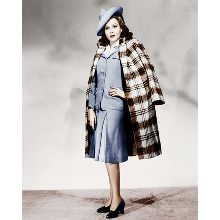 Wear Plaid Skirt - Ann Miller Wearing Light Blue Skirt Suit And Plaid Overcoat 1941 Photo Print