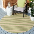 thumbnail image 2 of Safavieh Courtyard Caroline Striped Indoor/Outdoor Area Rug, Beige/Sweet Pea, 4' x 4' Round, 2 of 10