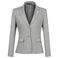 thumbnail image 3 of AZoiNM Women's 2 Piece Slim Fit Blazer Suit Set - Two Button Lapel Collar Business Casual Outfits with Elastic Waist Pants for Office Work Interview All Seasons, 3 of 7