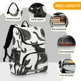 thumbnail image 5 of Black Cats in White Backpack Big Laptop Backpack Casual Daypack Quilted Large Capacity Large Bookbags, 5 of 7