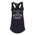 thumbnail image 2 of Wild Bobby, Life Is Better At The Lake, Women Racerback Tank Top, Black, Small, 2 of 4