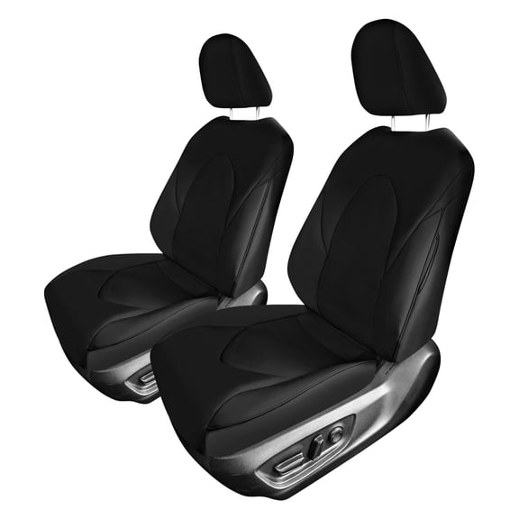For 2018-2022 Toyota Camry FH Group Faux Leather Custom Fit Waterproof Car Seat Covers - Front Black
