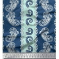 thumbnail image 1 of Soimoi Green Rayon Fabric Stripe & Paisley Print Fabric by Yard 56 Inch Wide, 1 of 3