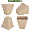 thumbnail image 2 of Namzi 100 Packs Square Peat Pots, 3.15 Inch Seed Starting Pots with Drainage Holes Square Nursery Pot,Biodegradable Eco-Friendly Round Plant Seed Starter Peat Pots Germination Seedling Trays, 2 of 4