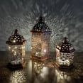 thumbnail image 3 of Brass Effect Moroccan Style Metal Lanterns Small Medium Large Hanging Decor, 3 of 6
