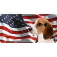 thumbnail image 1 of Beagle On U.S. Flag Photo License Plate, 1 of 1