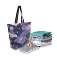 thumbnail image 2 of Large Canvas Bag 13.5x5.1x15 Inch Canvas Bag Shopping Canvas Bag Suitable For Outing Shopping Travel Out Of Large Capacity Storage Purple Beautiful Flowers, 2 of 9