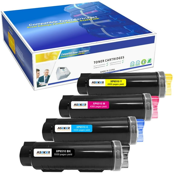 ASEKER Compatible Toner Cartridge for WorkCentre 6515 6515DN 6515DNI 6515DNM 6515N Phaser 6510 6510DN 6510DNI 6510DNM 6510N, 5500 & 4300Pages 106R03480,106R03690,106R03691, 106R03692 ( BK/C/M/Y )