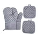 thumbnail image 1 of Juego de 4 Manoplas y Agarraderas para Horno | Guantes Resistentes Al Calor Hasta 260 °C | Agarre Antideslizante de Gel de Sílice | Guantes de Cocina Largos y Protectores con Presillas | Seguridad pa, 1 of 5