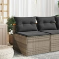 thumbnail image 5 of vidaXL Patio Sofas Armless with Cushions 2 pcs Beige Poly Rattan, 5 of 31