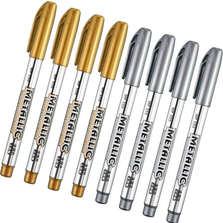 Gold and Silver Metallic Marker Pens, Metallic Permanent Markers ...