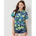 thumbnail image 3 of SSLR Womens Hawaiian Shirts Floral Blouses Short Sleeve Button Down Shirts, 3 of 8