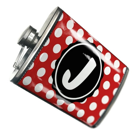 

NEONBLOND Flask Monogram J Red Polka Dots