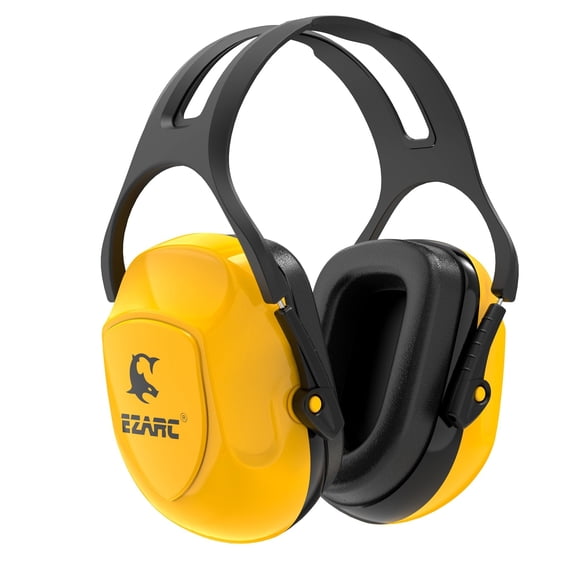 EZARC Noise Cancelling Ear Muffs, SNR 34dB Noise Reduction, Ear Protection for Adults, Hearing Protection Earmuffs for Shooting, Black and Yellow