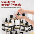 thumbnail image 3 of Sakugi Corner Shower Caddy, 2-Pack Adhesive Shower Organizer, Bathroom Organizers and Storage, Black, 3 of 7