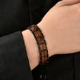 thumbnail image 4 of Wollet Mens Wooden Bracelet Stylish Wood & Stainless Steel Wooden Jewelry Gift for Men, 4 of 8