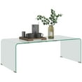 thumbnail image 1 of HOMCOM Table Basse en Verre avec Bords Arrondis Sécuritaires pour Salon, 1 of 10