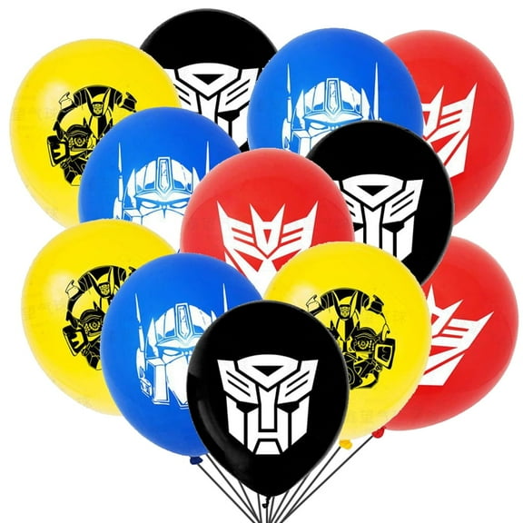 24 PCS Birthday Party Balloons Latex Transformer Balloons Robots Theme Decorations Cartoon Robot Balloons