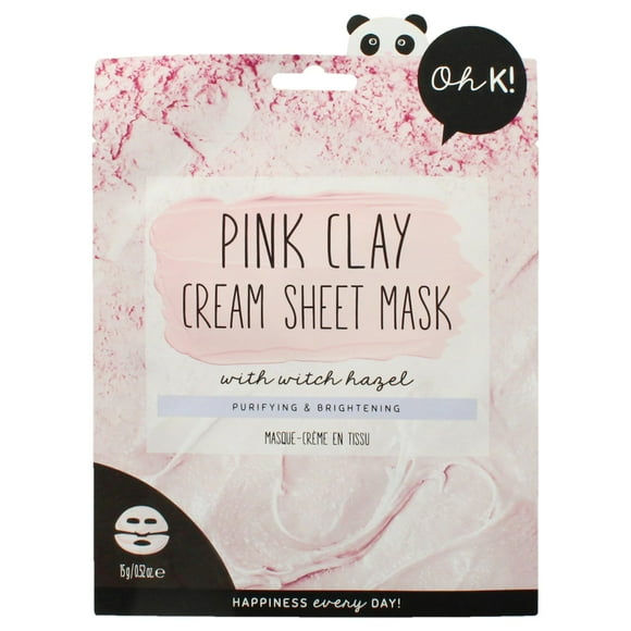 Máscara de sábana Oh K! Pink Clay, purificadora y nutritiva, unisex
