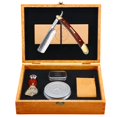 thumbnail image 1 of Amazing Naked Armor Kit de afeitado recto – Hoja de acero japonesa lista para afeitar Kit completo de afeitado recto para hombres Kit de afeitado recto para principiantes Kit de afeitado de borde rect, 1 of 5