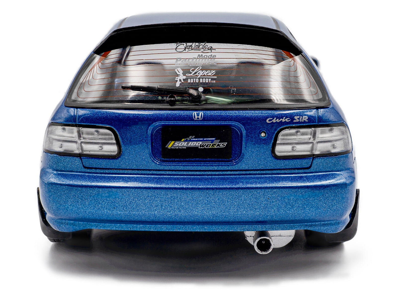 1991 Honda Civic (EG6) RHD (Right Hand Drive) "NAR" Cobalt Blue Metallic with Carbon Hood 1/18 Diecast Model Car by Solido