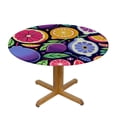 thumbnail image 3 of PIKWEEK Round Fitted Tablecloth Apples Grapefruit Lemon Round Table Cloth with Elastic Edged Color Fruit Waterproof Wipeable Table Cover, 3 of 7