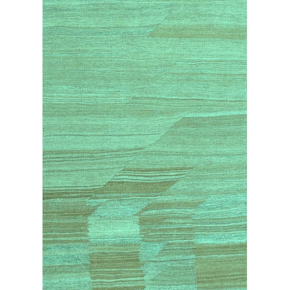 Ahgly Company Indoor Rectangle Abstract Turquoise Blue Contemporary Area Rugs, 3' x 5'