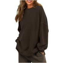 ChaoHeng Sweatshirts for Women'S Solid Color Crew-Neck Casual Long-Sleeved Pullover Hoodie
