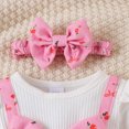 thumbnail image 5 of TAmten 3 Month Baby Girl Clothes Newborn Baby Girl Fall Clothes Corduroy Floral Bow Onesie Jumpsuits Ruffle Long Sleeve Outfit Infant Cute Romper(Pink,6-9 Months), 5 of 8