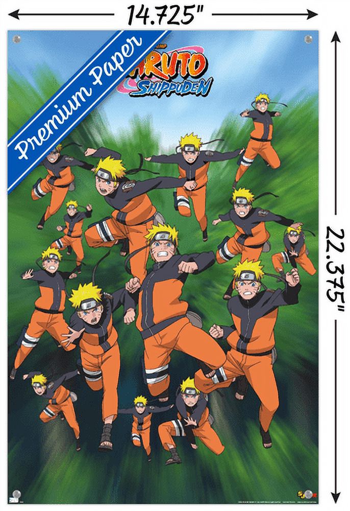Naruto - Poses Wall Poster with Push Pins, 14.725" x 22.375"