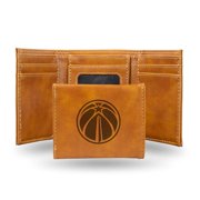 Basketball Rico Industries Washington Wizards Brown Laser Engraved Trifold Laser Engraved Tri-Fold Wallet - Men's Accessory