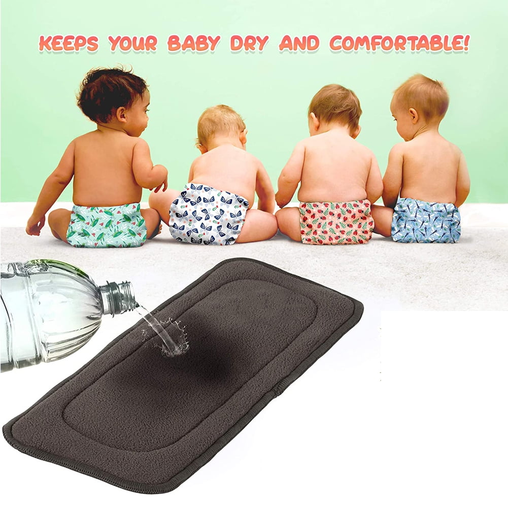 5 Layers Washable Reusable Bamboo Charcoal Fiber Cloth Nappy Insert Diaper Well 