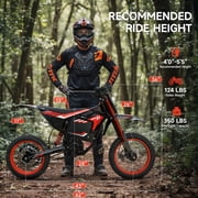 X1 Spark Electric Dirt Bike 4500W Peak Motor up to 60 Miles Range, 50 mph E Dirt Bike, 60V 28.8AH Battery E-Bike 14/12 Fat Tire E Bikes for Adults Electric, off Road Mountain E Bike, UL2849 by SGS