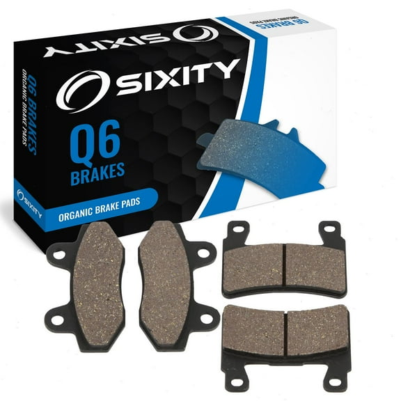Sixity Q6 Front Rear Organic Brake Pads compatible with Hyosung ST7 Custom 2010-2011 Complete Set