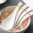 thumbnail image 6 of Adults Japanese Style Stirring Ceramic Eating Tableware Dinnerware Soup Spoons Kitchen Utensil WHITE 2, 6 of 8