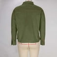 thumbnail image 5 of ClodeEU Women's Faux Suede Cropped Jacket,Lapel Button Up Jackets With Pockets Green,Womens Plus XL, 5 of 7