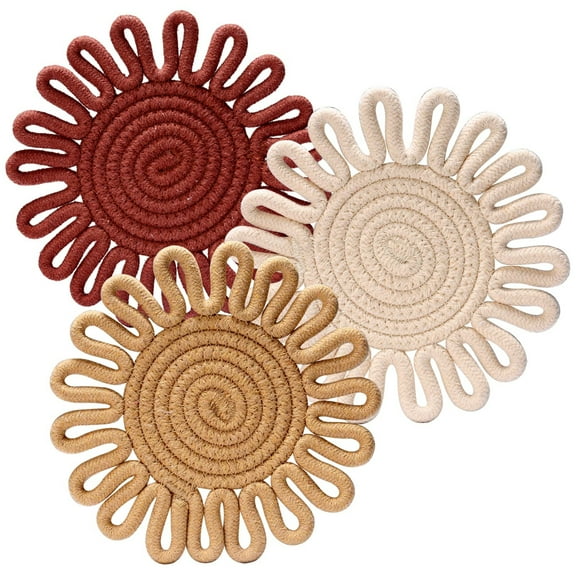 Set of 3 7 inch Trivets for Hot Dishes, Potholders for Kitchen,Hot Pads Hot Mats or Trivets for Hot Pots and Pans,Table Decorations