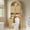 Arched-Oak, variant on Over The Toilet Storage Cabinet with 3 Doors, Farmhouse Space Saver for Bathroom Organizer with Paper Holder, 10 Shelves and Hooks, 7-Tier Over Washing Machine Cabinet for Laundry, Bathroom, White